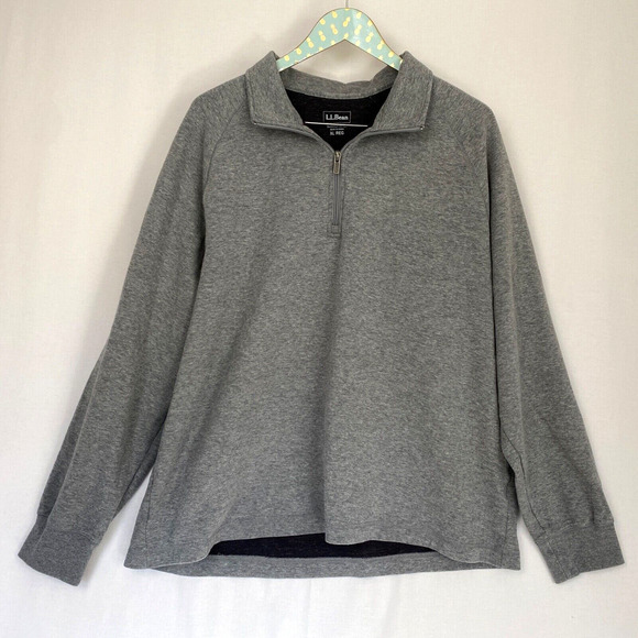 LL Bean Sweatshirt Mens XL Quarter Zip Slightly Fitted Sweater Fleece Pullover - Picture 1 of 14